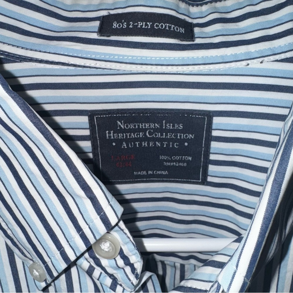 Northern Isles Heritage Collection 80s 2Ply Cotton Long Sleeved Mens Dress Shirt